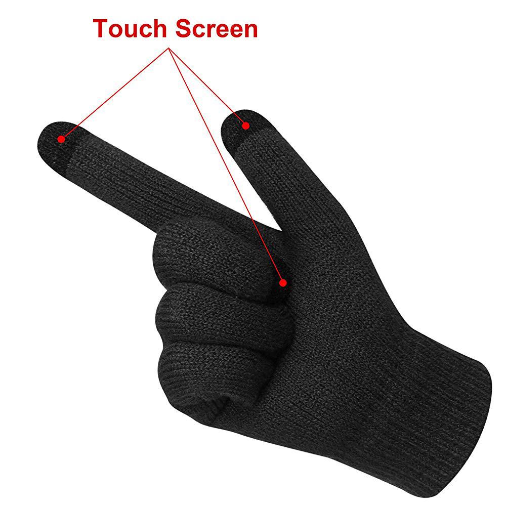 Mens Winter Beanie Hat And Neck Scarf Warmer Touch Screen Gloves Set