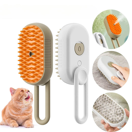 Steamy Cat Brush 3 in 1 Electric Anti-splashing Cat Brush with Steam