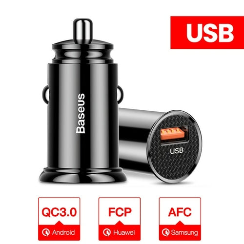 Cargador de coche USB dual Baseus de 5 A, carga rápida, 2 puertos, 12-24 V, para encendedor de cigarrillos