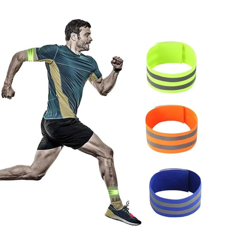 2PCS Running Reflective Arm Bands for Wrist Ankle Leg LED Reflector