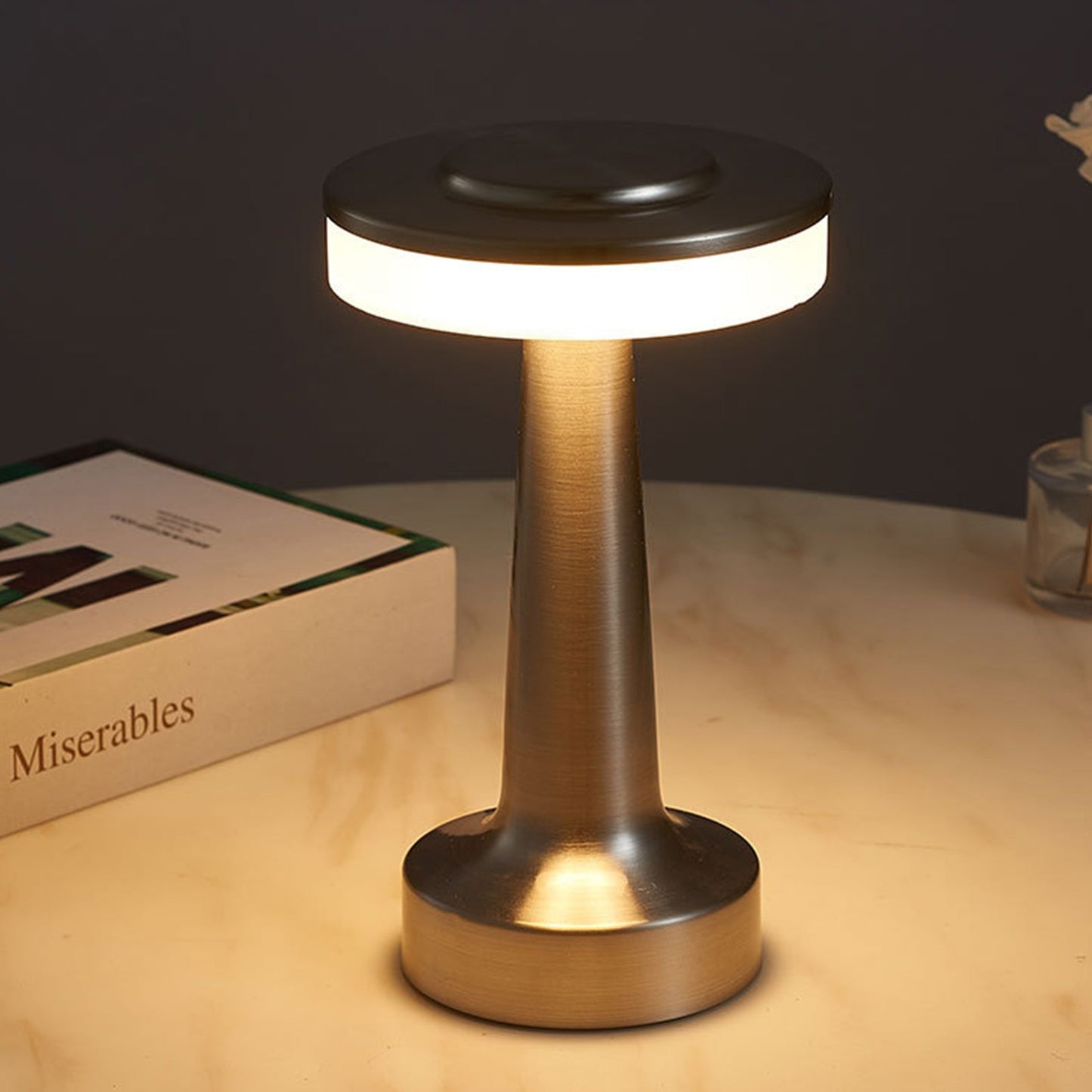 LED Table Lamp Touch Console Dimmable USB Rechargeable Desk Lamp Night